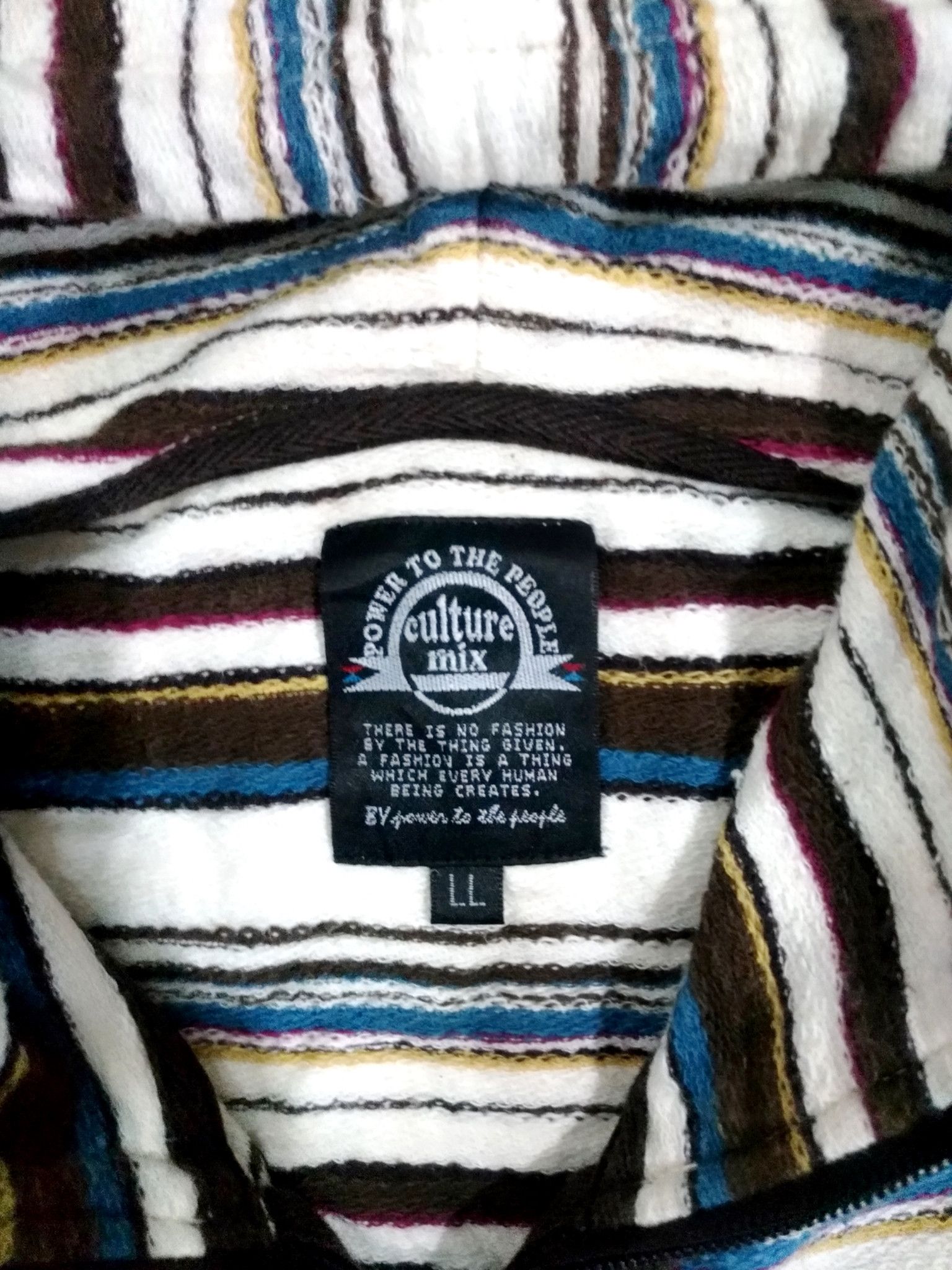 Japanese Brand RARE! POWER TO THE PEOPLE MULTICOLORED HOODIE Size US L / EU 52-54 / 3 - 5 Thumbnail