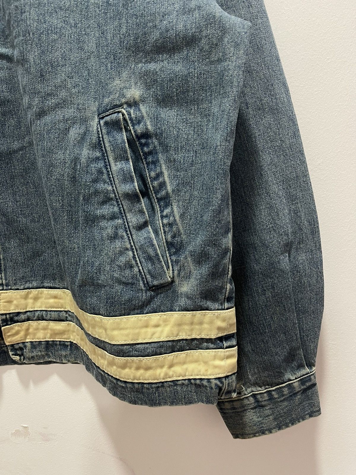 Vintage VINTAGE ALLIX ZIPPER DISTRESSED DENIM JACKET Size US M / EU 48-50 / 2 - 2 Thumbnail