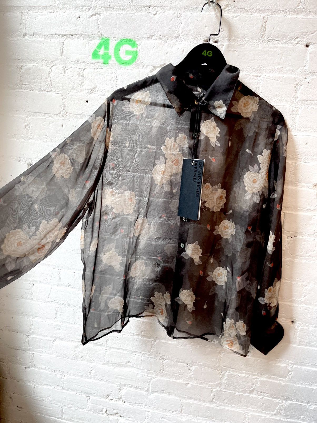 Enfants Riches Deprimes ERD NEW 100% SILK BLACK ROSES SHEER SHIRT M Size US M / EU 48-50 / 2 - 1 Thumbnail