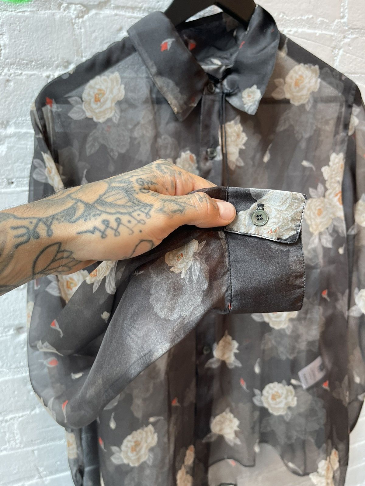 Enfants Riches Deprimes ERD NEW 100% SILK BLACK ROSES SHEER SHIRT M Size US M / EU 48-50 / 2 - 10 Thumbnail
