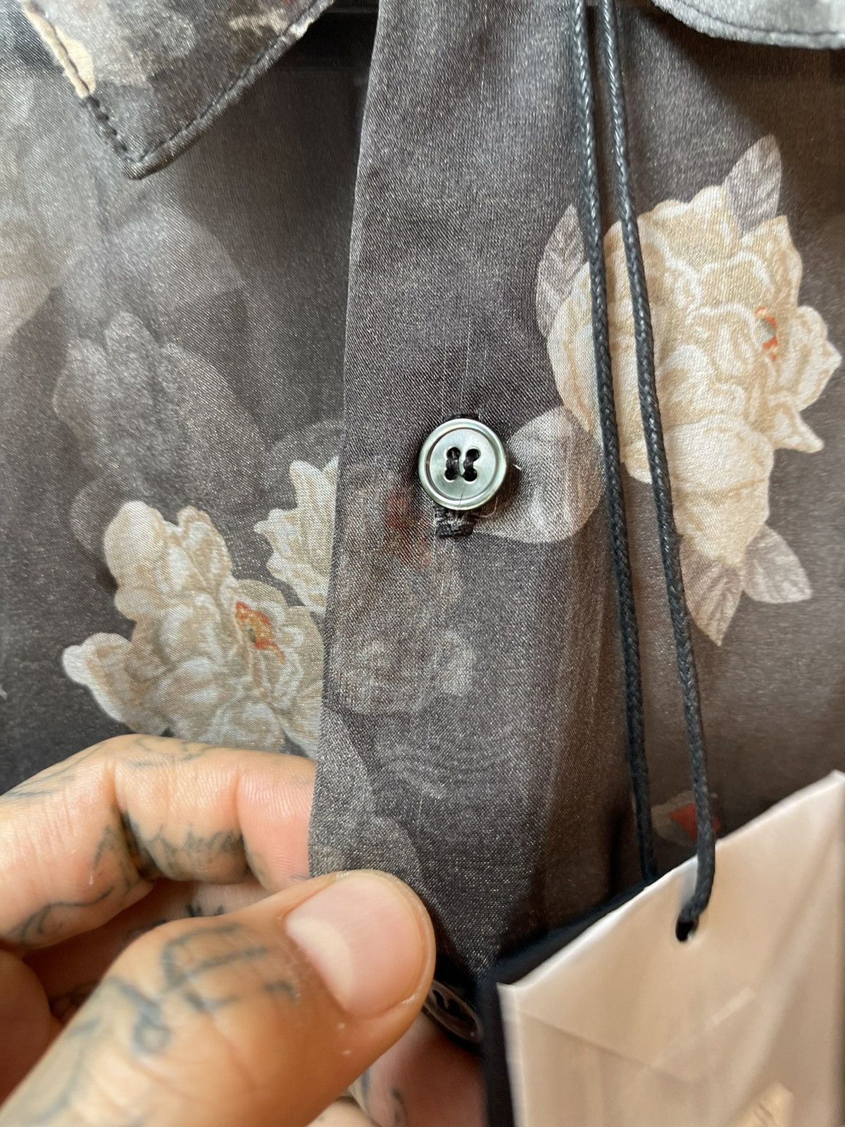 Enfants Riches Deprimes ERD NEW 100% SILK BLACK ROSES SHEER SHIRT M Size US M / EU 48-50 / 2 - 9 Thumbnail