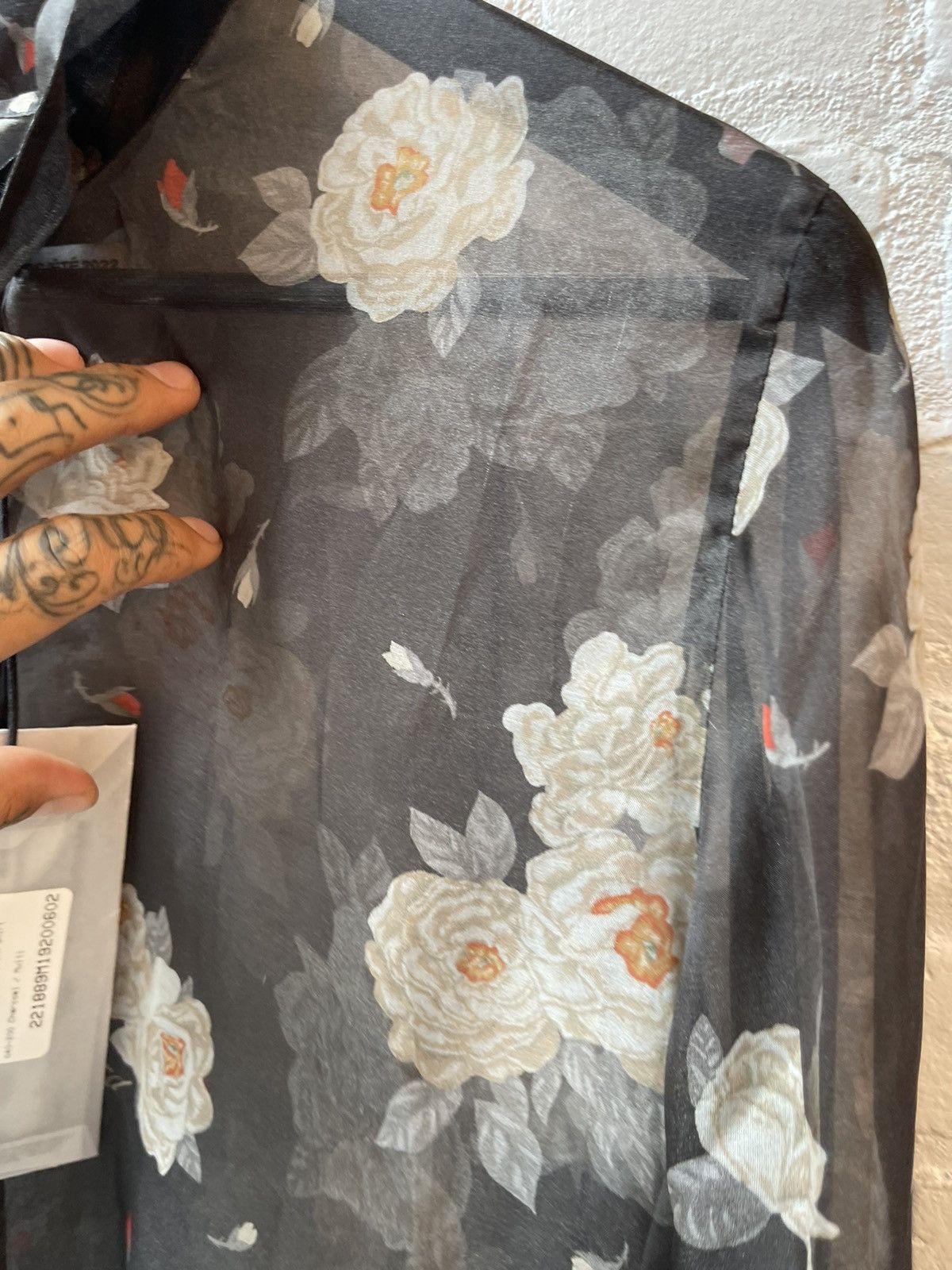 Enfants Riches Deprimes ERD NEW 100% SILK BLACK ROSES SHEER SHIRT M Size US M / EU 48-50 / 2 - 11 Thumbnail