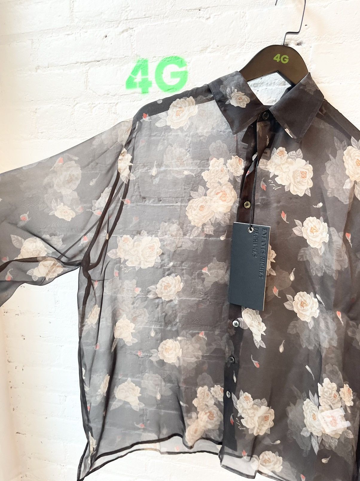Enfants Riches Deprimes ERD NEW BLACK ROSES 100% SILK SHEER SHIRT L Size US L / EU 52-54 / 3 - 2 Thumbnail