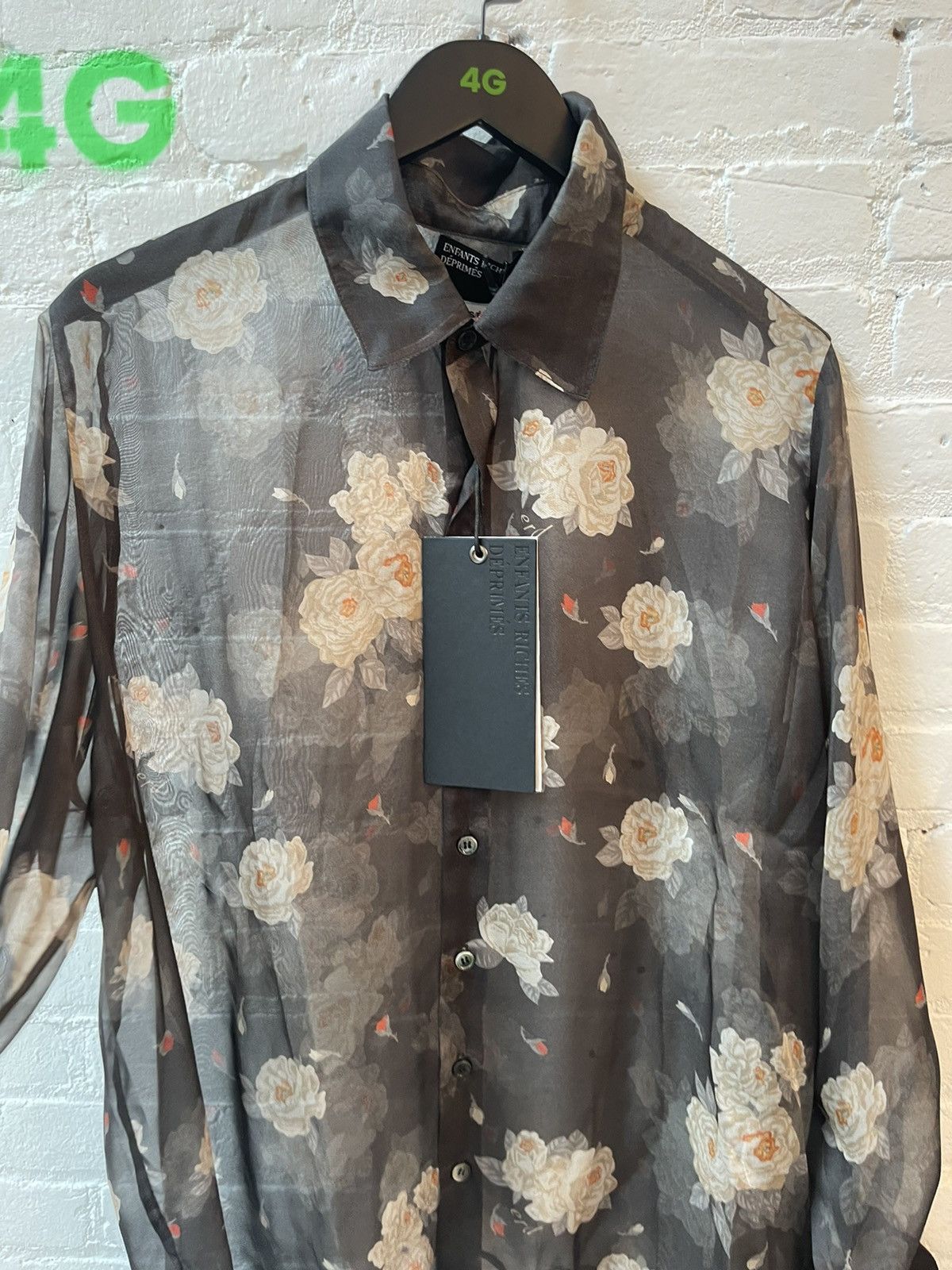 Enfants Riches Deprimes ERD NEW BLACK ROSES 100% SILK SHEER SHIRT L Size US L / EU 52-54 / 3 - 10 Thumbnail