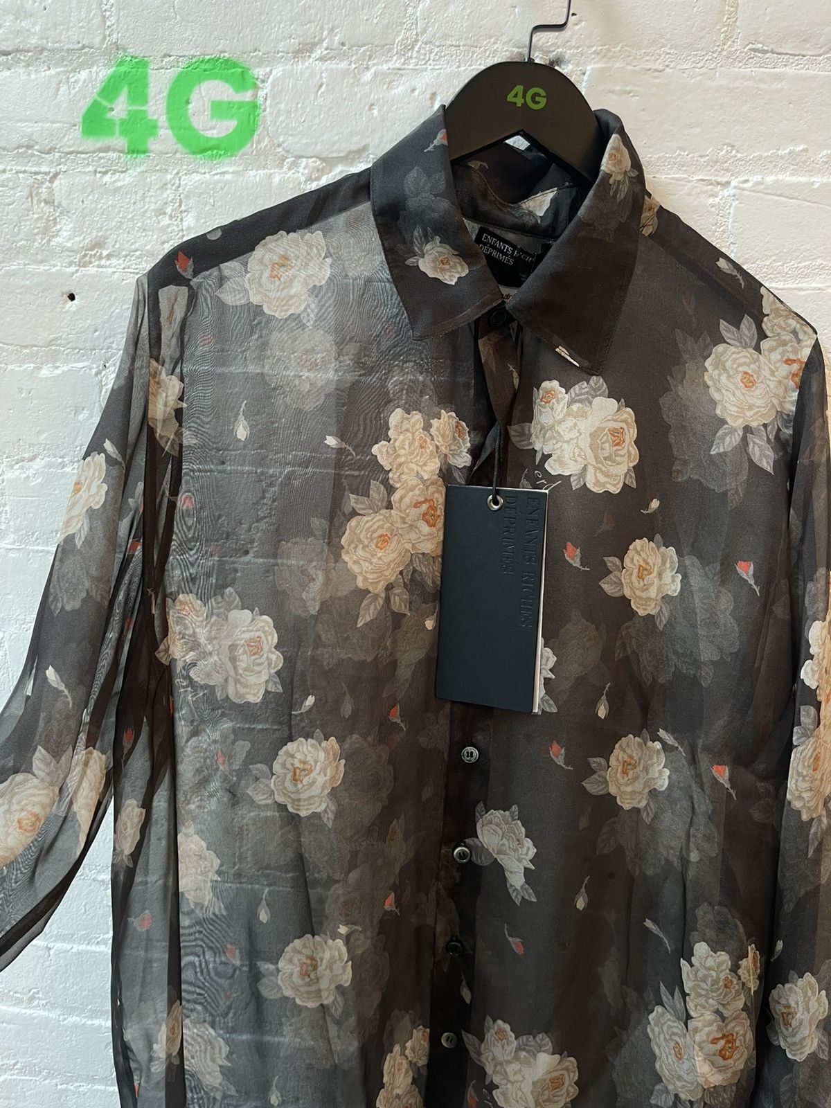 Enfants Riches Deprimes ERD NEW BLACK ROSES 100% SILK SHEER SHIRT L Size US L / EU 52-54 / 3 - 11 Thumbnail