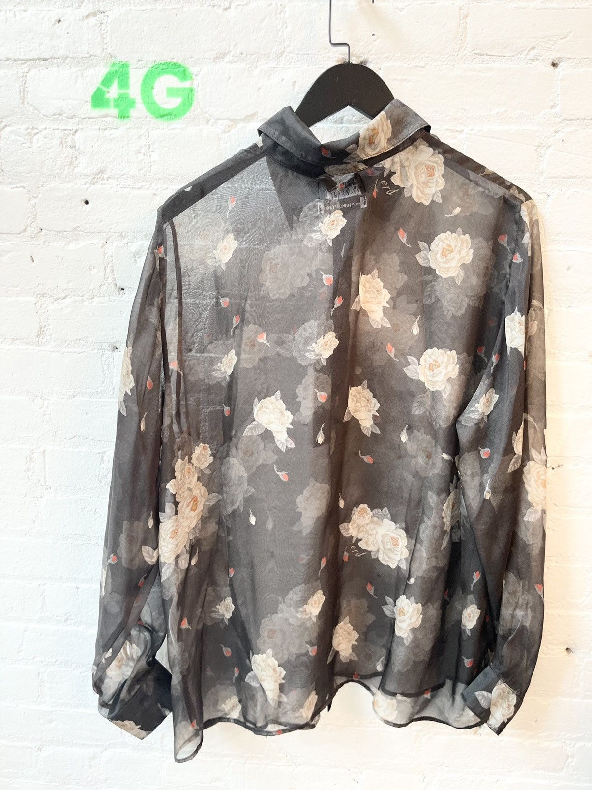 Enfants Riches Deprimes ERD NEW BLACK ROSES 100% SILK SHEER SHIRT L Size US L / EU 52-54 / 3 - 12 Thumbnail