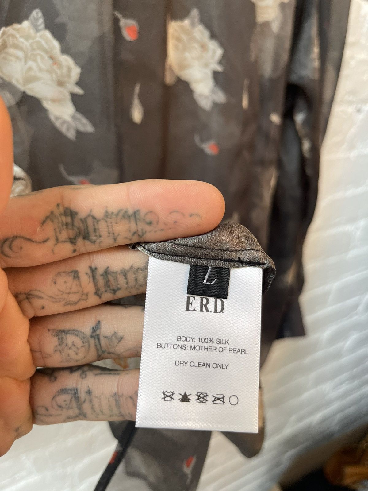 Enfants Riches Deprimes ERD NEW BLACK ROSES 100% SILK SHEER SHIRT L Size US L / EU 52-54 / 3 - 14 Thumbnail