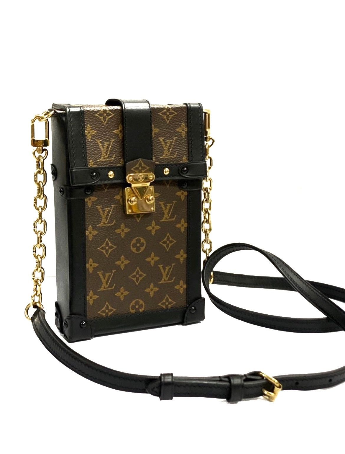 Louis Vuitton Auth Louis Vuitton Bag Vertical Monogram Trunk Pochette Size ONE SIZE - 4 Thumbnail