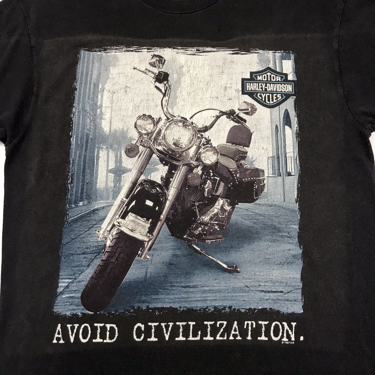Harley Davidson × Vintage Vintage 90s HARLEY DAVIDSON Avoid Civilization t-shirt Size US L / EU 52-54 / 3 - 3 Thumbnail