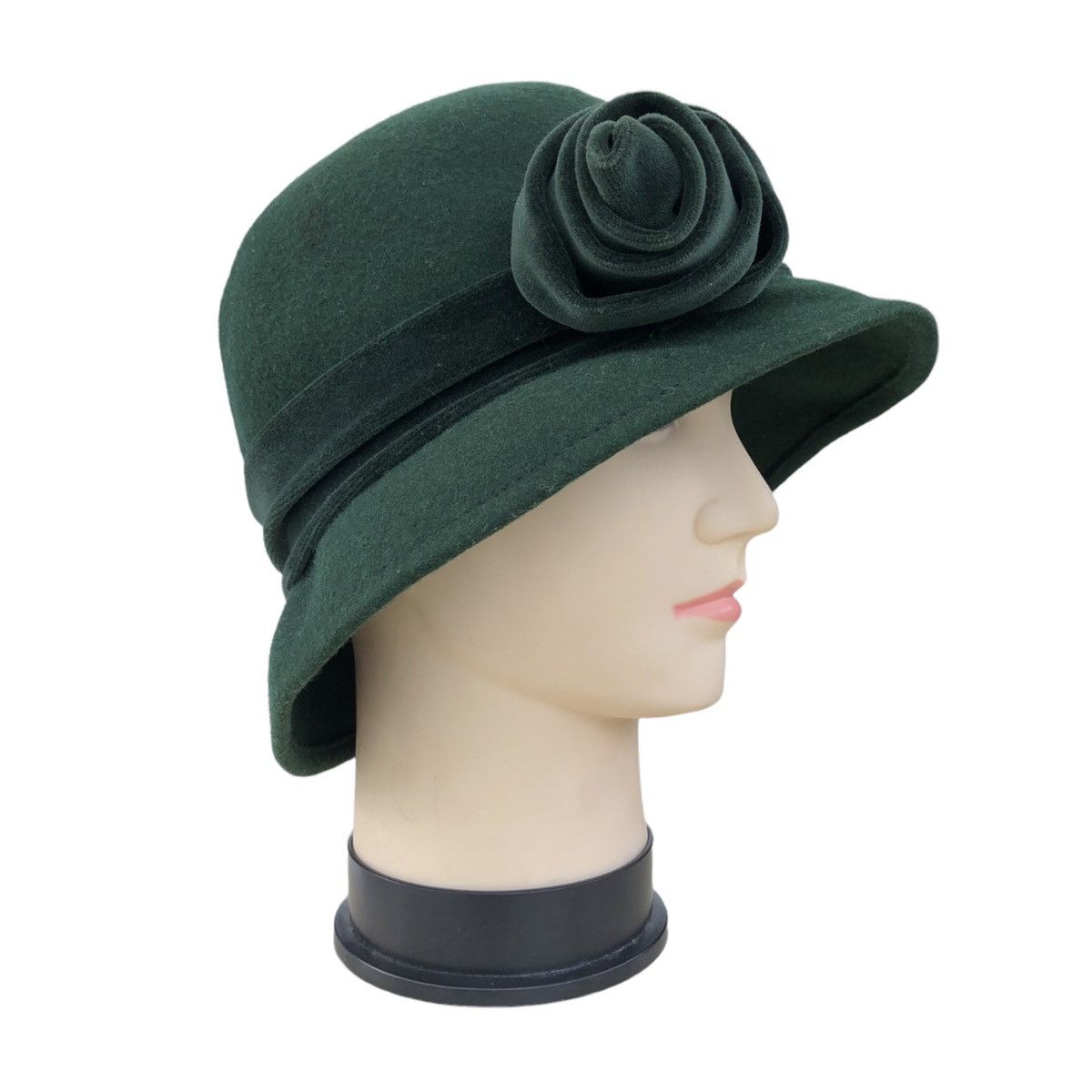 Burberry Vintage Burberrys Wool Bonnet Flower Cloche Bucket Hat Size ONE SIZE - 2 Thumbnail