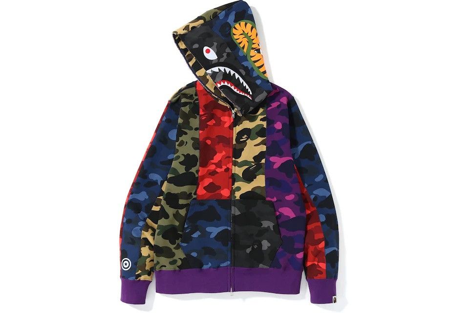 Bape Mix Camo Crazy Shark Full Zip Hoodie Size US M / EU 48-50 / 2 - 3 Thumbnail