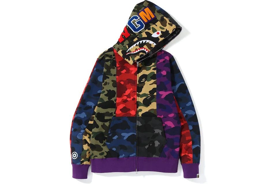 Bape Mix Camo Crazy Shark Full Zip Hoodie Size US M / EU 48-50 / 2 - 2 Thumbnail