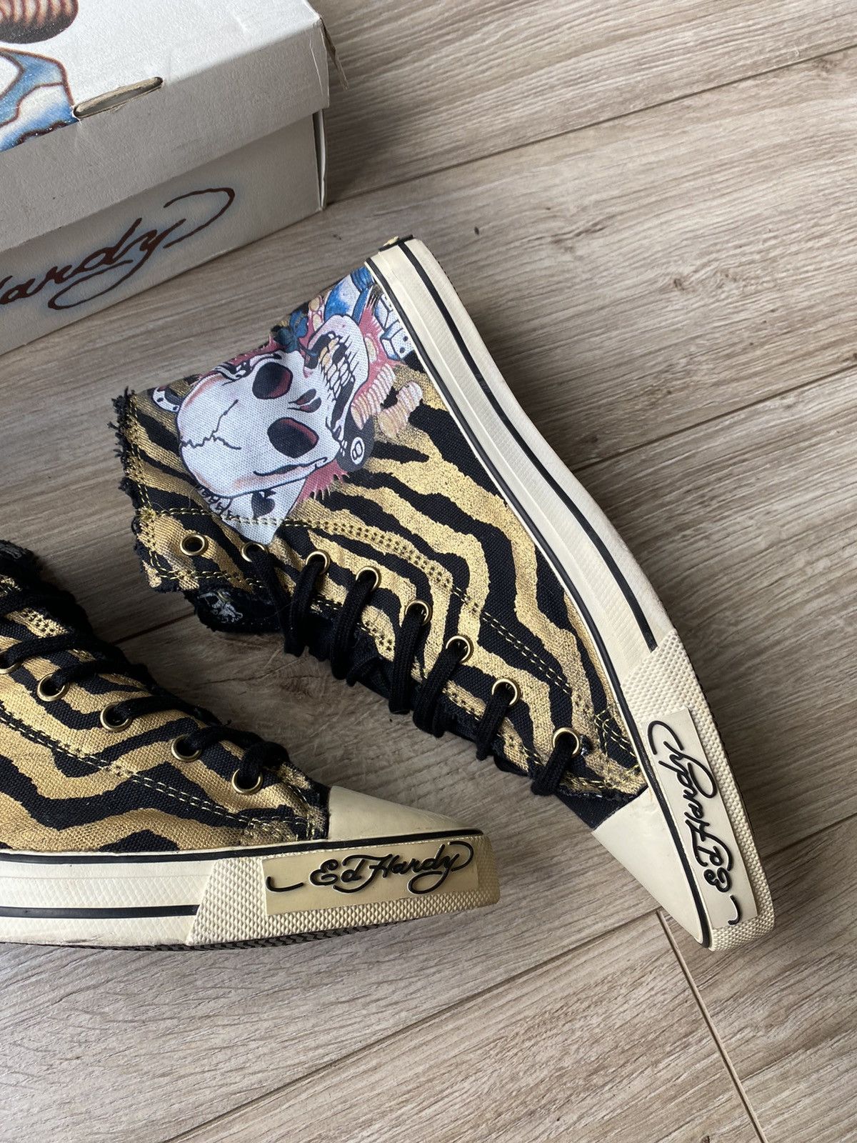 Christian Audigier × Ed Hardy × Vintage Ed Hardy Converse Skull W’s Sneakers shoes Size US 9 / IT 39 - 3 Thumbnail