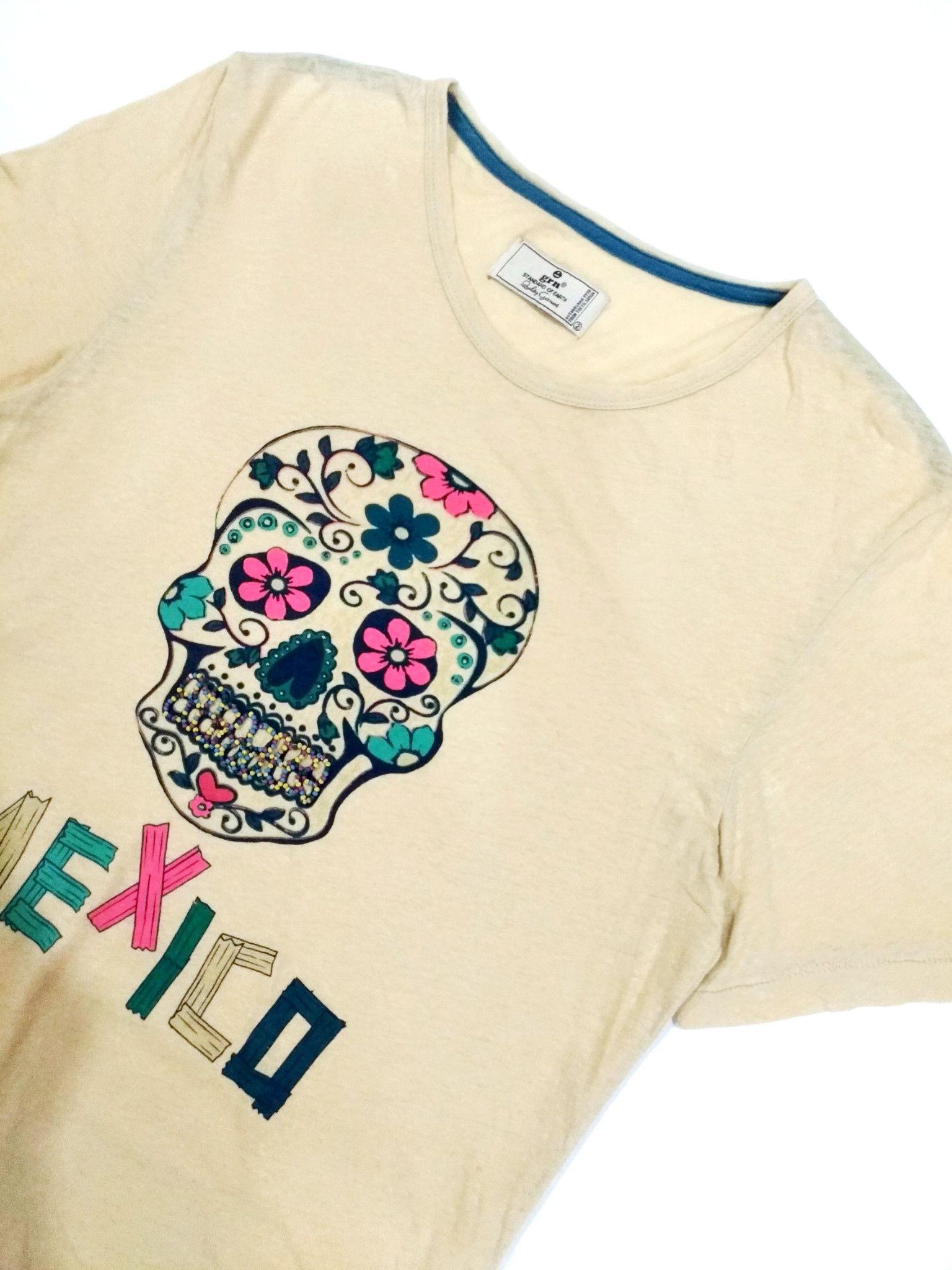 GRN × Japanese Brand RARE! VTG GRN "DIA DE LOS MUERTOS" SKULL TATTOO GRAPHIC TEE Size US S / EU 44-46 / 1 - 5 Thumbnail