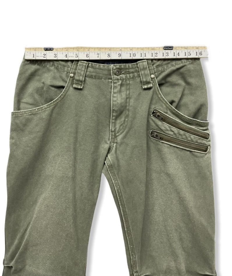 Japanese Brand × Vintage Vintage BACK NUMBER Punk Zipper Canvas Green Army Pants Size US 31 - 8 Thumbnail