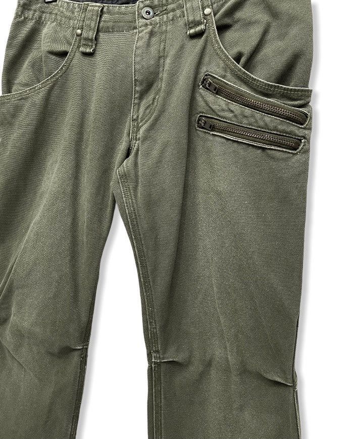 Japanese Brand × Vintage Vintage BACK NUMBER Punk Zipper Canvas Green Army Pants Size US 31 - 2 Thumbnail