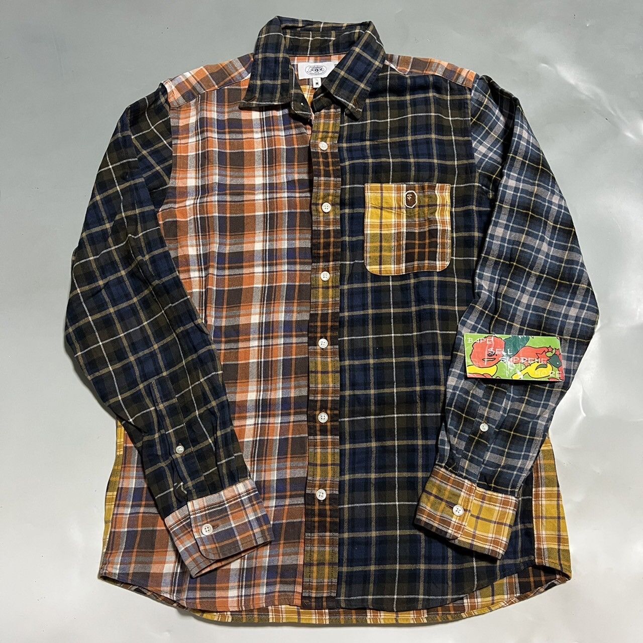 Bape BAPE long sleeve mix check shirt Size US M / EU 48-50 / 2 - 1 Thumbnail