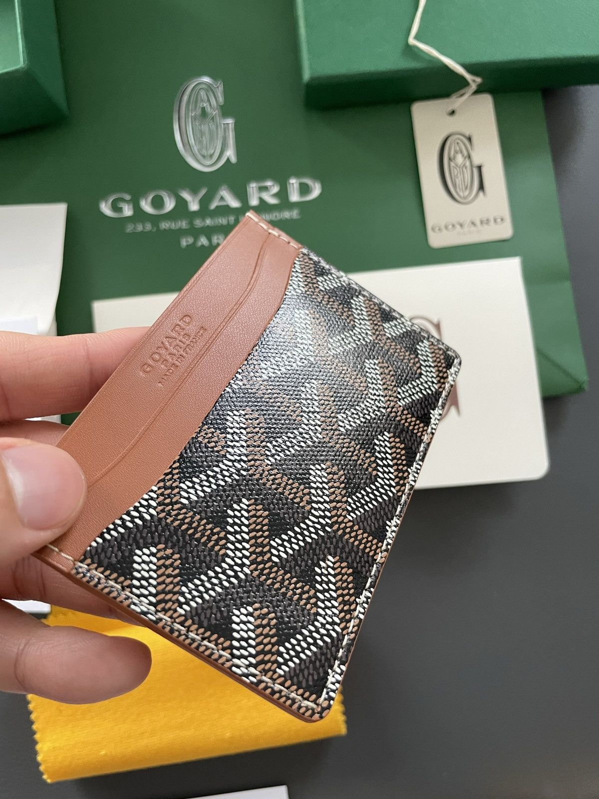 image of Goyard St Sulpice Classic Iconic Cardholder Wallet in Brown, Men's
