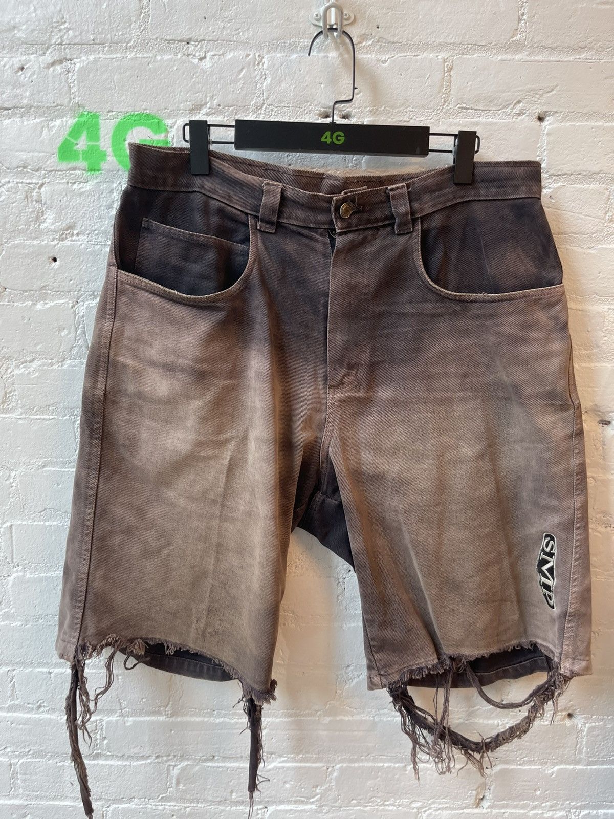 Vintage Vintage 90s THRASHED Skater Baggy Shorts Corduroy Sun Faded Size US 34 / EU 50 - 2 Thumbnail