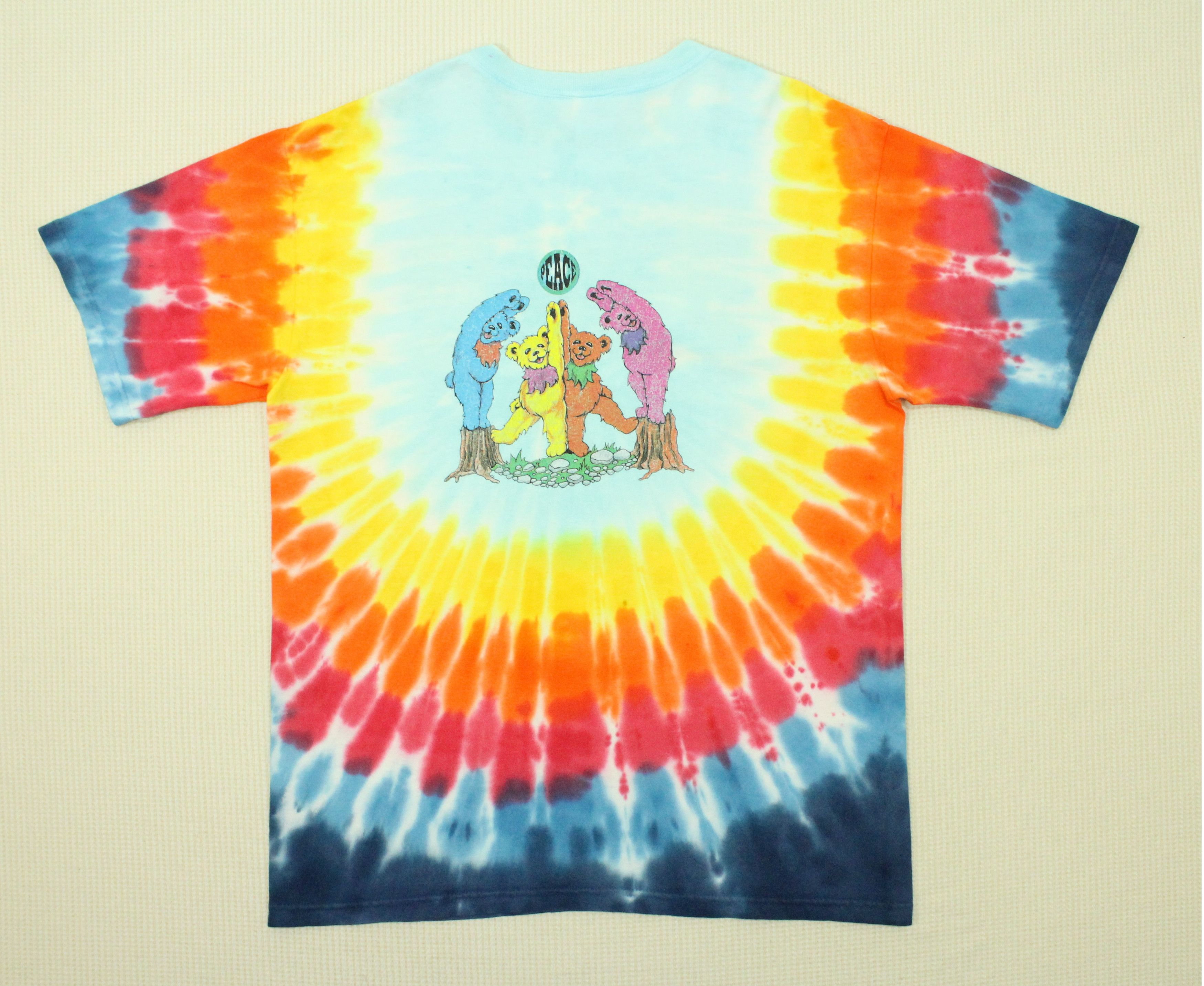 Vintage 90s GRATEFUL DEAD T Shirt Tie Dye PEACE Logo