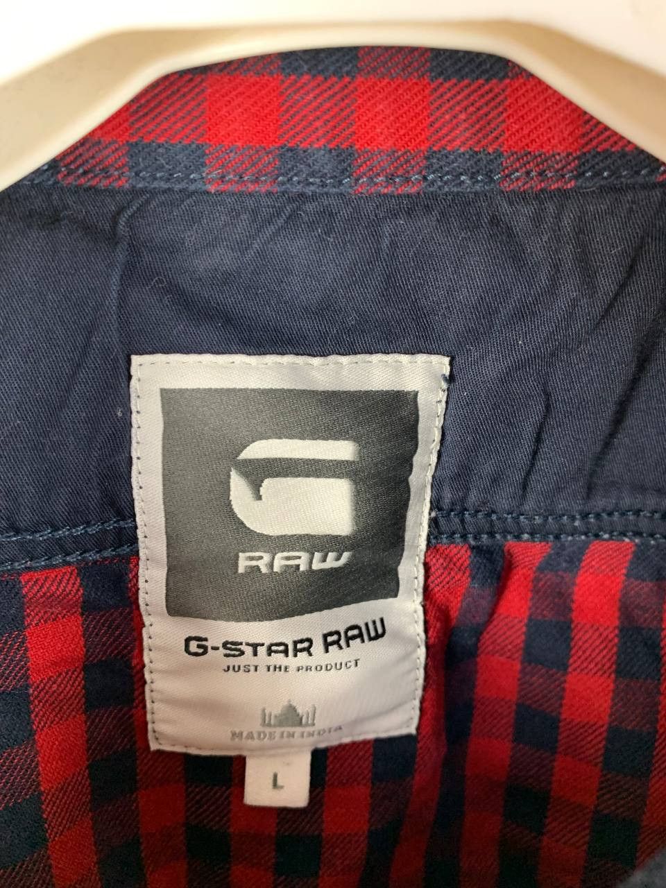G-Star Gstar / G Star Raw shirt blue red cotton L Size US L / EU 52-54 / 3 - 7 Thumbnail