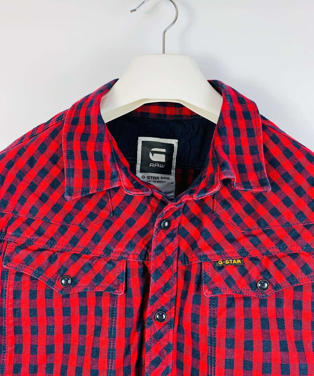 G-Star Gstar / G Star Raw shirt blue red cotton L Size US L / EU 52-54 / 3 - 2 Thumbnail