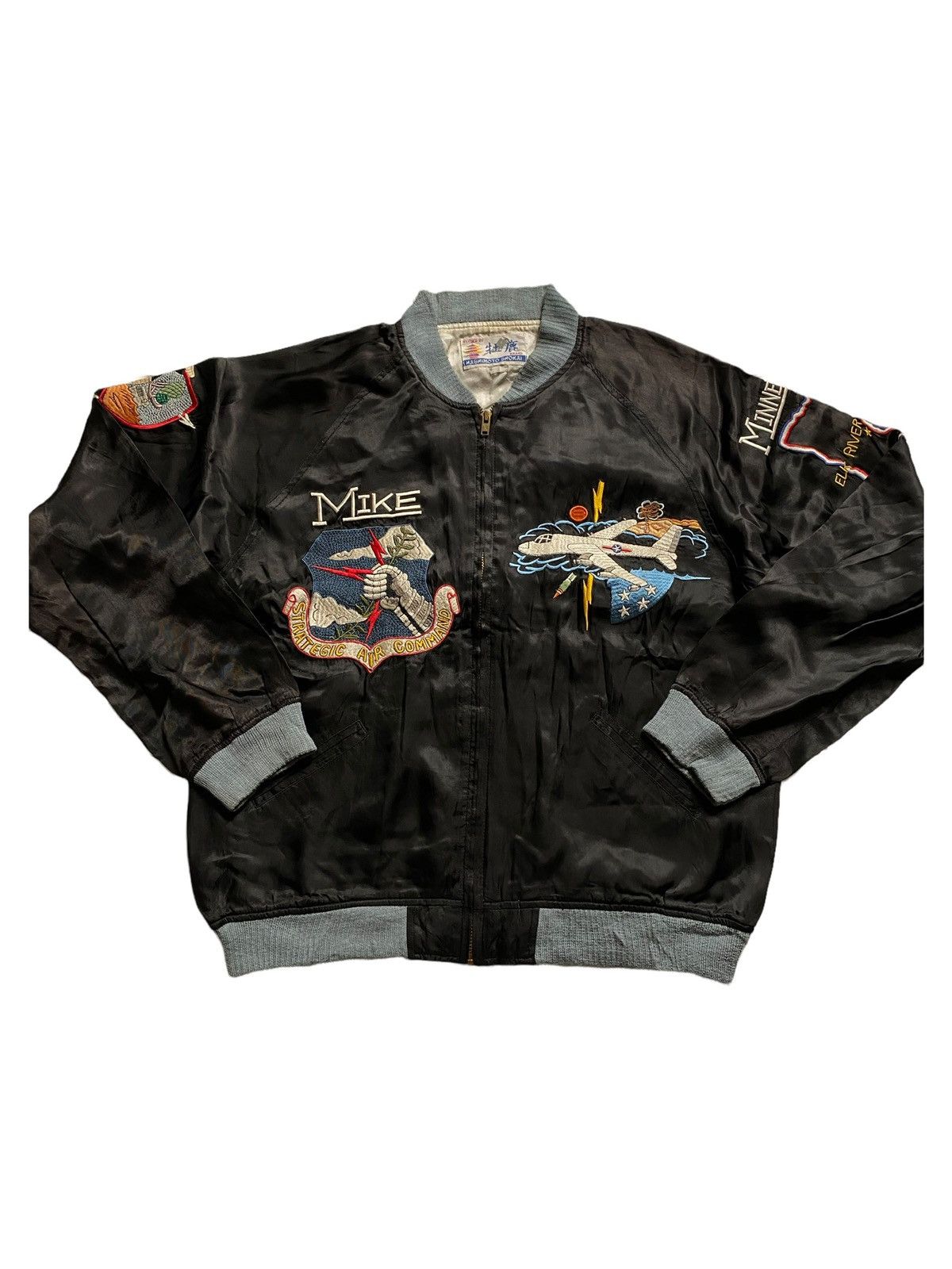 image of Sukajan Souvenir Jacket x Vintage Very Vintage Jacket Sukajan Usaf Strategic Air Command in Black (