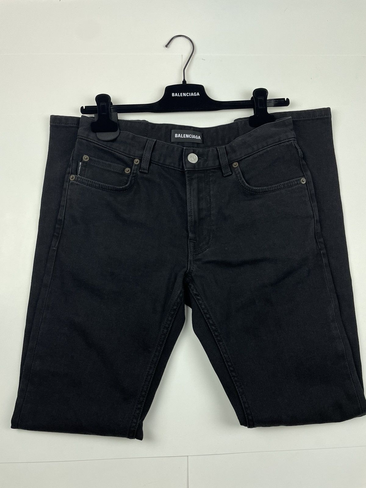 Balenciaga Balenciaga Tapered Black Denim Size US 29 - 2 Thumbnail