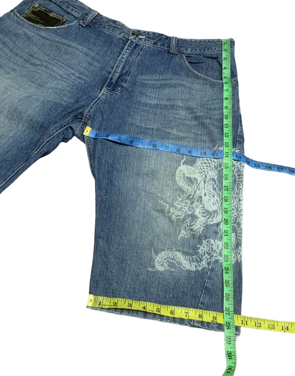 JNCO ANTFUI DRAGONS JORTS JEANS Size US 40 / EU 56 - 14 Thumbnail
