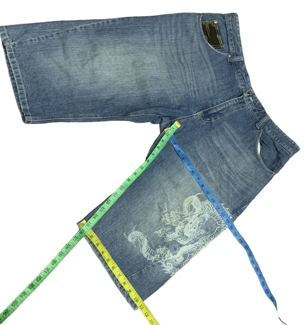JNCO ANTFUI DRAGONS JORTS JEANS Size US 40 / EU 56 - 15 Thumbnail