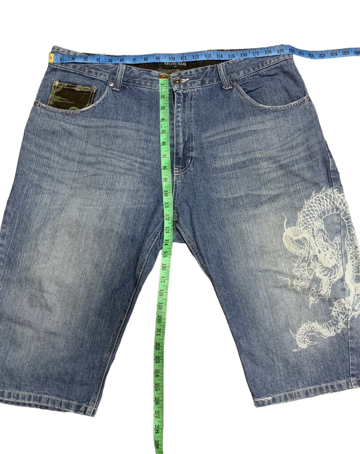 JNCO ANTFUI DRAGONS JORTS JEANS Size US 40 / EU 56 - 13 Thumbnail