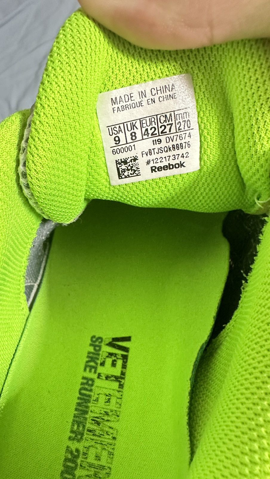 vetements reebok spike runner 200