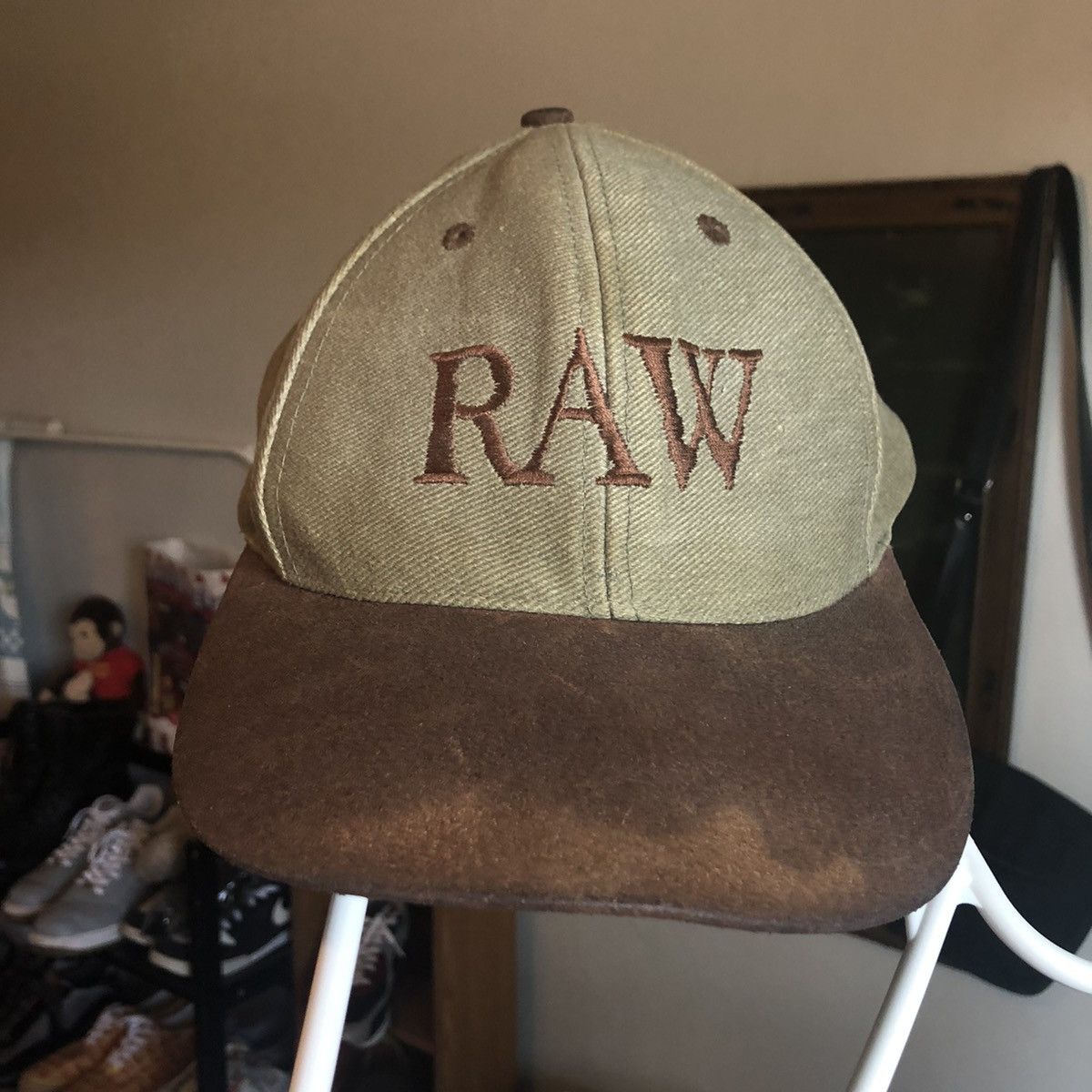 Vintage Vintage 90s Raw Vanilla Coty Cologne Leather Adjustable Hat Size ONE SIZE - 1 Thumbnail