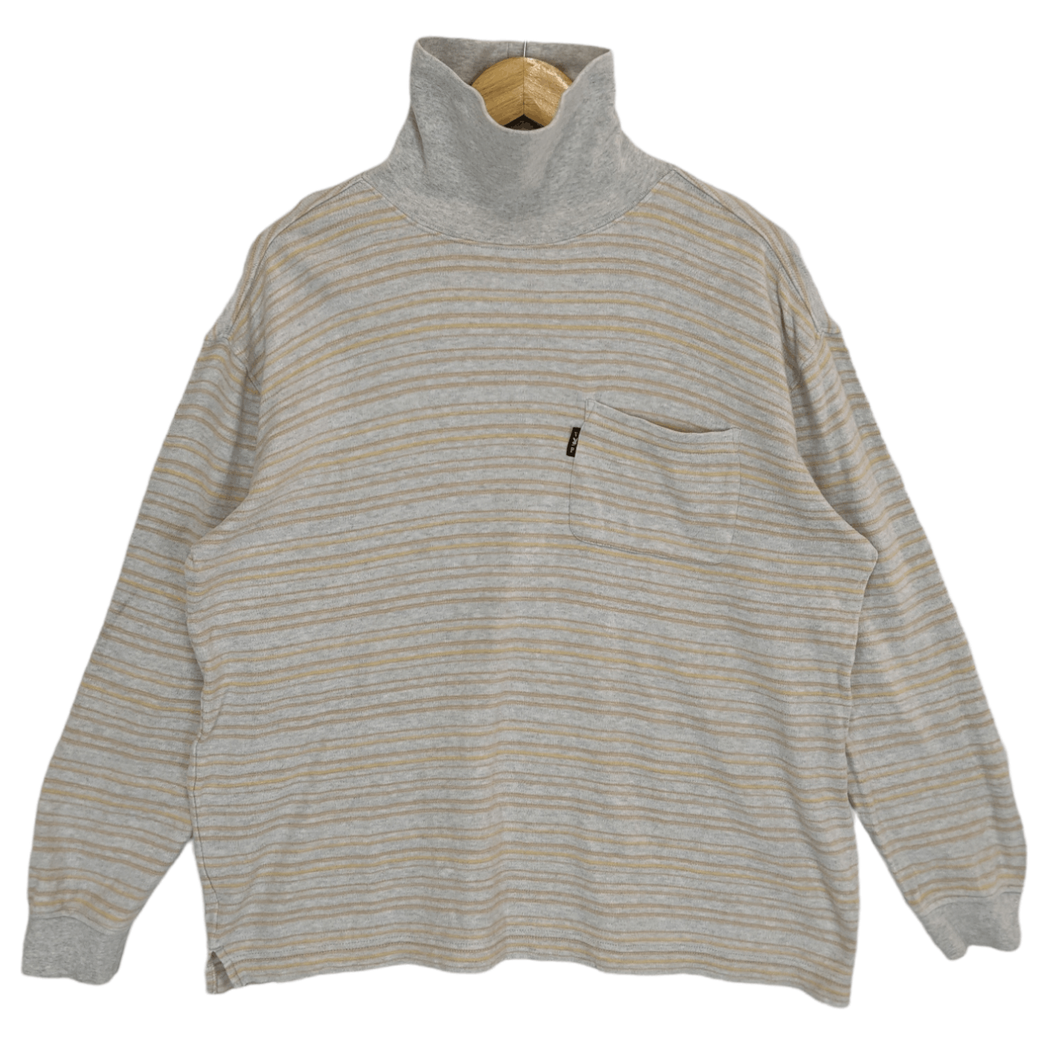 Playboy PLAYBOY Striped Turtle Neck Jumper Sweatshirt Size US M / EU 48-50 / 2 - 2 Thumbnail