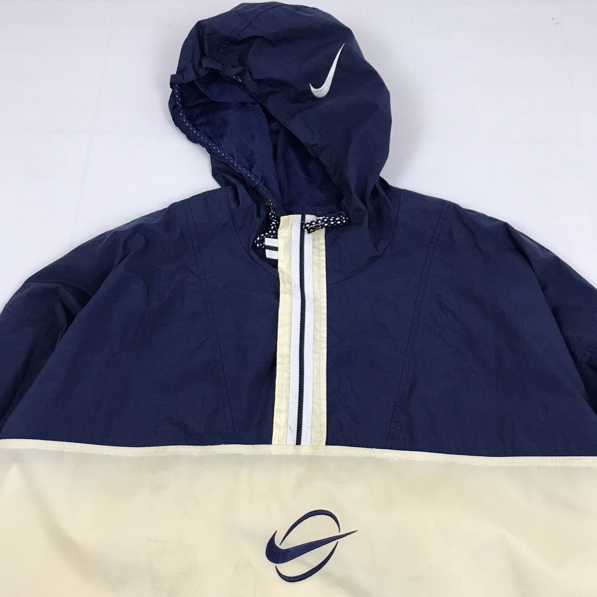 Nike × Vintage Vintage NIKE center Swoosh anorak windbreaker jacket Size US XL / EU 56 / 4 - 3 Thumbnail