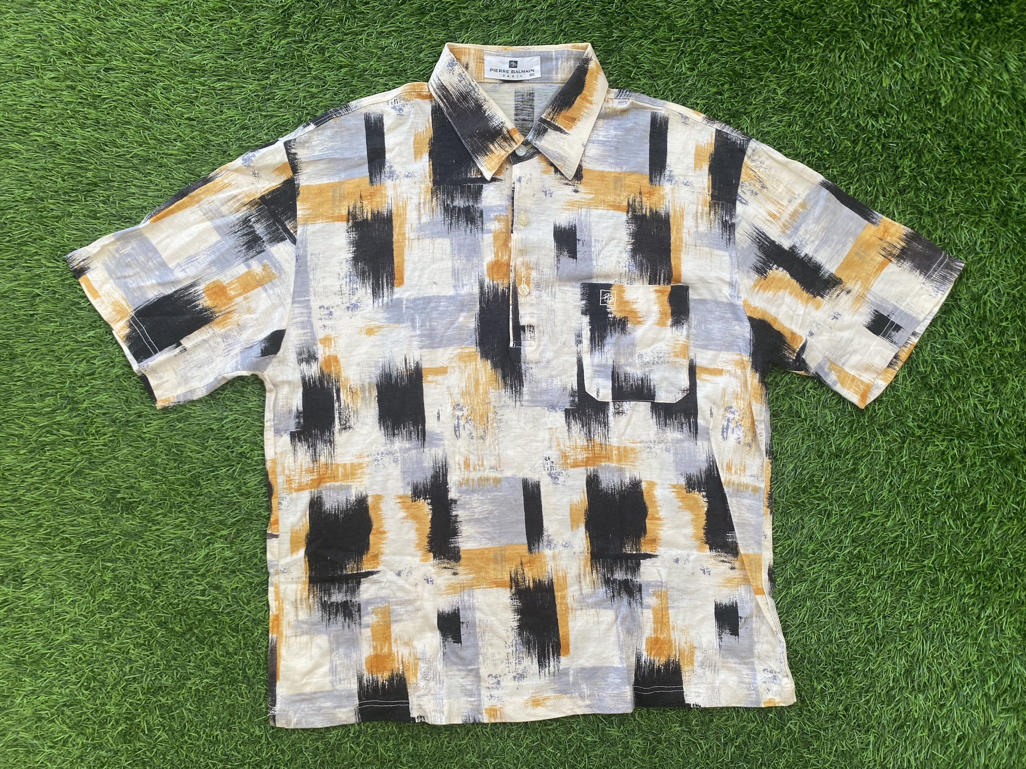 Pierre Balmain Vintage Pierre Balmain Full Print Polo Shirt Size US M / EU 48-50 / 2 - 1 Thumbnail