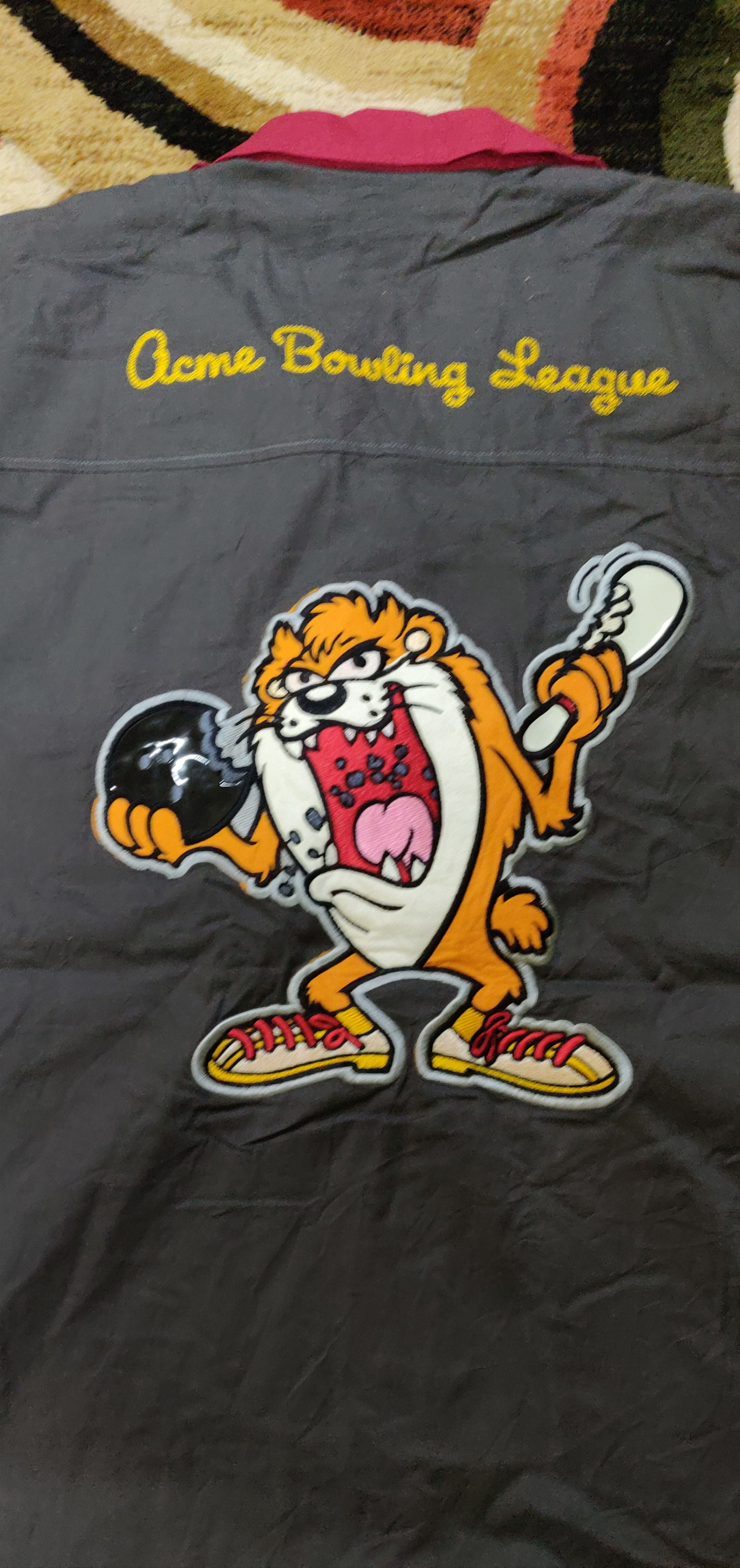Cartoon Network (B67) Looney tunes - tazmania embroided bowling shirt Size US L / EU 52-54 / 3 - 11 Thumbnail