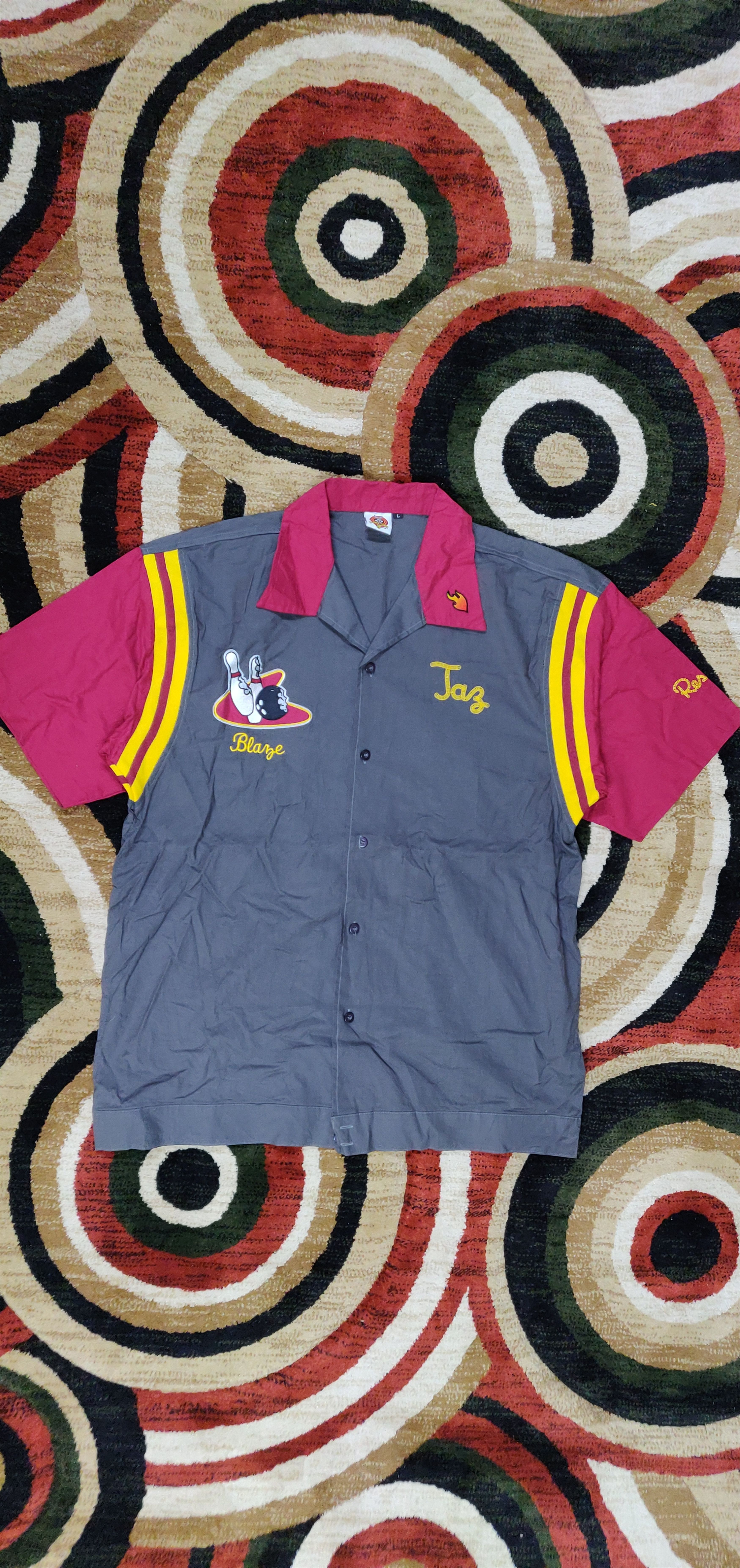 Cartoon Network (B67) Looney tunes - tazmania embroided bowling shirt Size US L / EU 52-54 / 3 - 1 Thumbnail