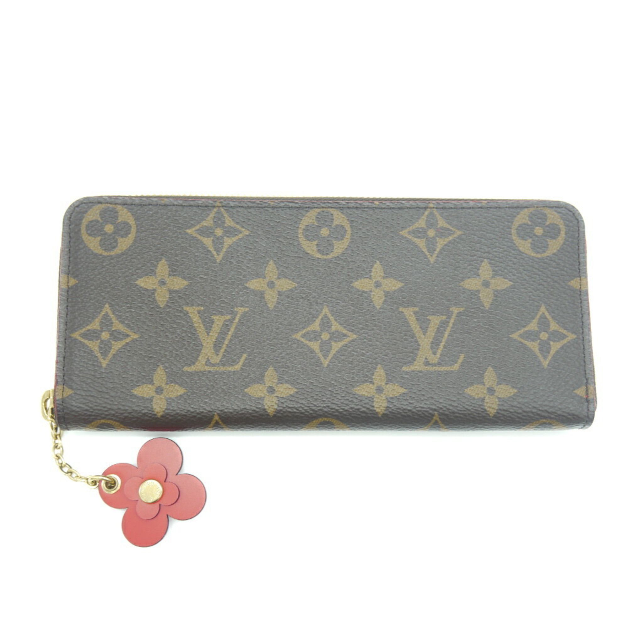 LOUIS VUITTON Louis Vuitton Long Wallet Portefeuille Clemence M62940  Monogram Flower Charm