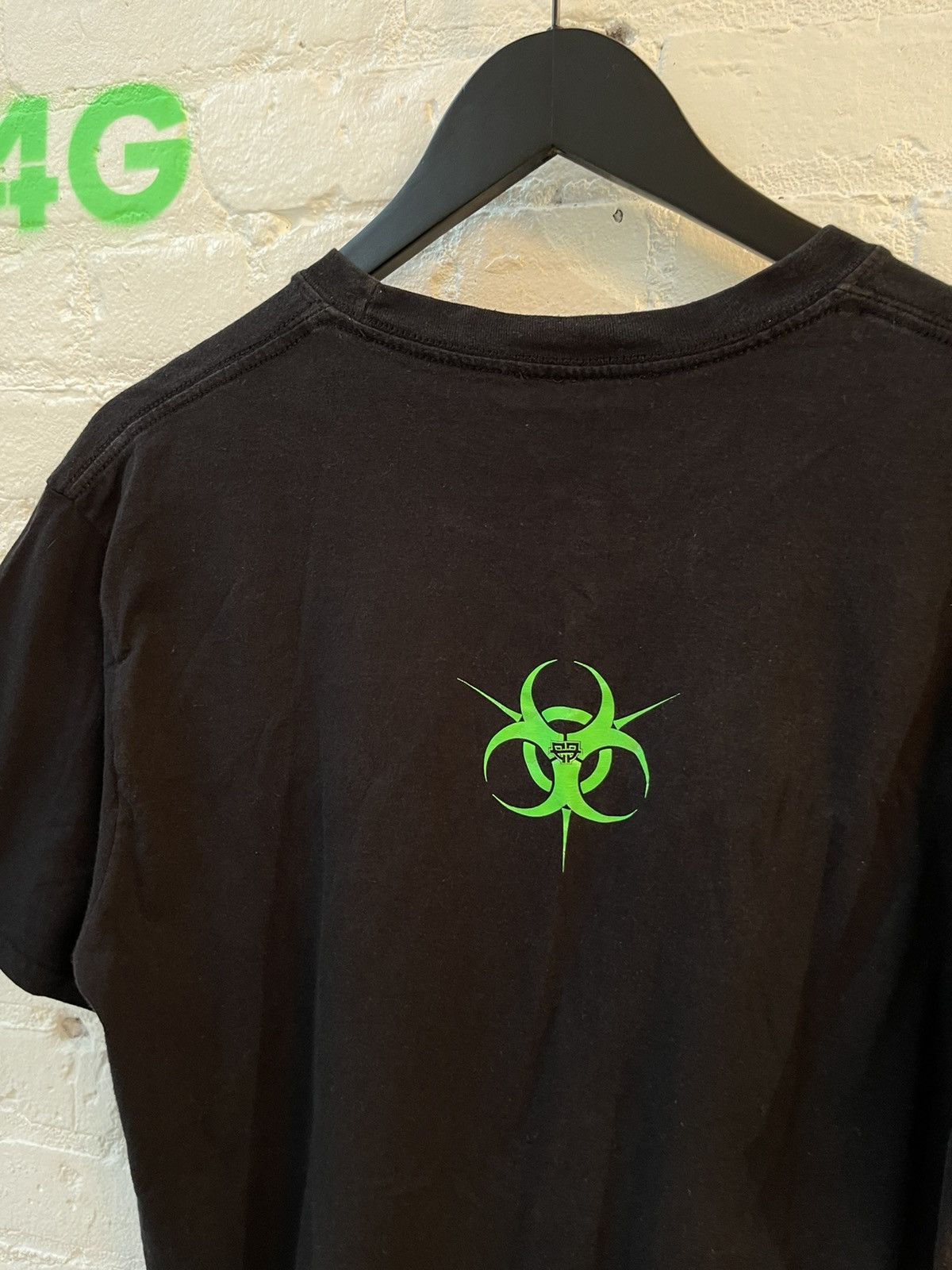 Vintage Vintage BIOHAZARD DANGER POISON Black Lime Neon Green Shirt Size US L / EU 52-54 / 3 - 3 Thumbnail