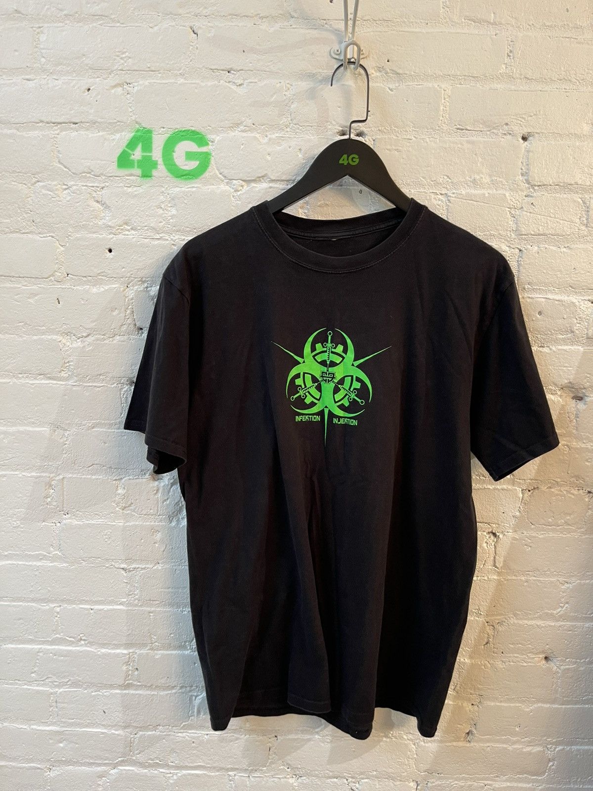 Vintage Vintage BIOHAZARD DANGER POISON Black Lime Neon Green Shirt Size US L / EU 52-54 / 3 - 5 Thumbnail