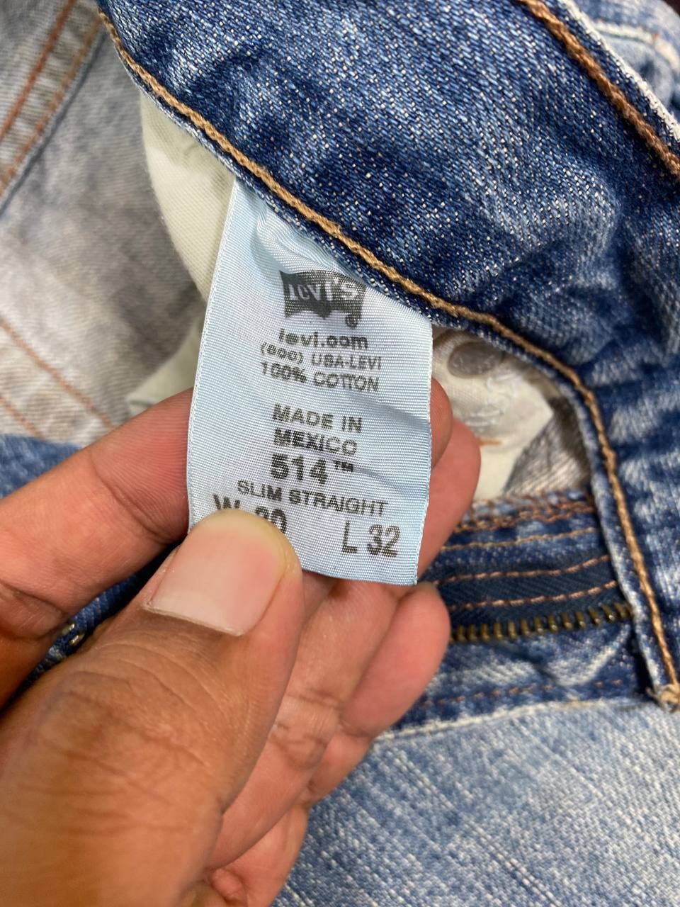 Levi's levis 514 slim straight denim nice design Size US 31 - 12 Thumbnail