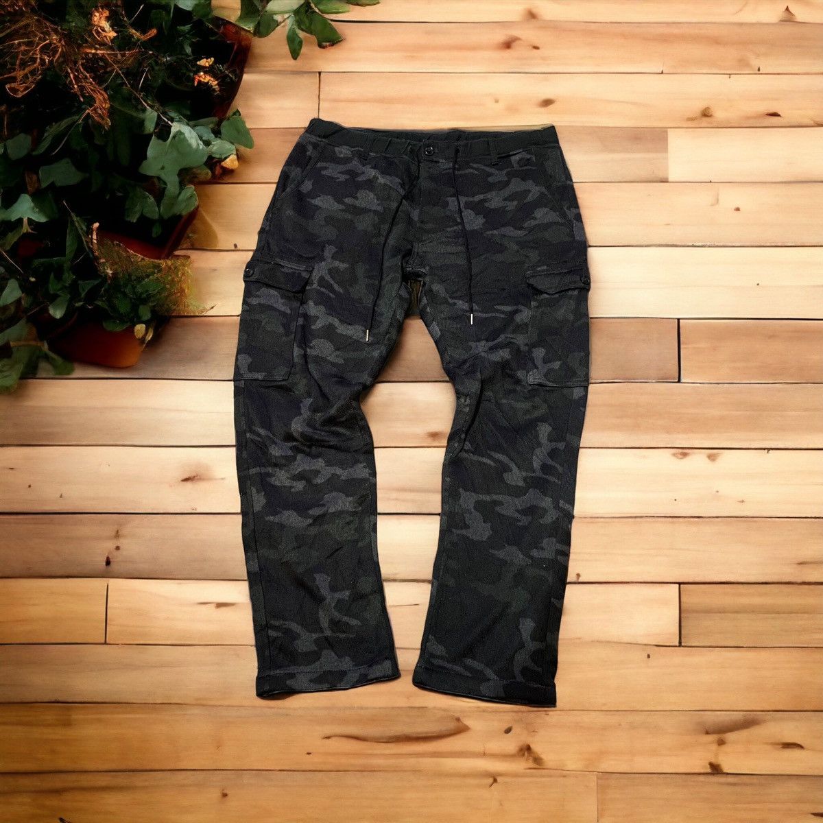 image of Vintage Back Number Cargo Sweatpant Camo Design Style, Men's (Size 36)