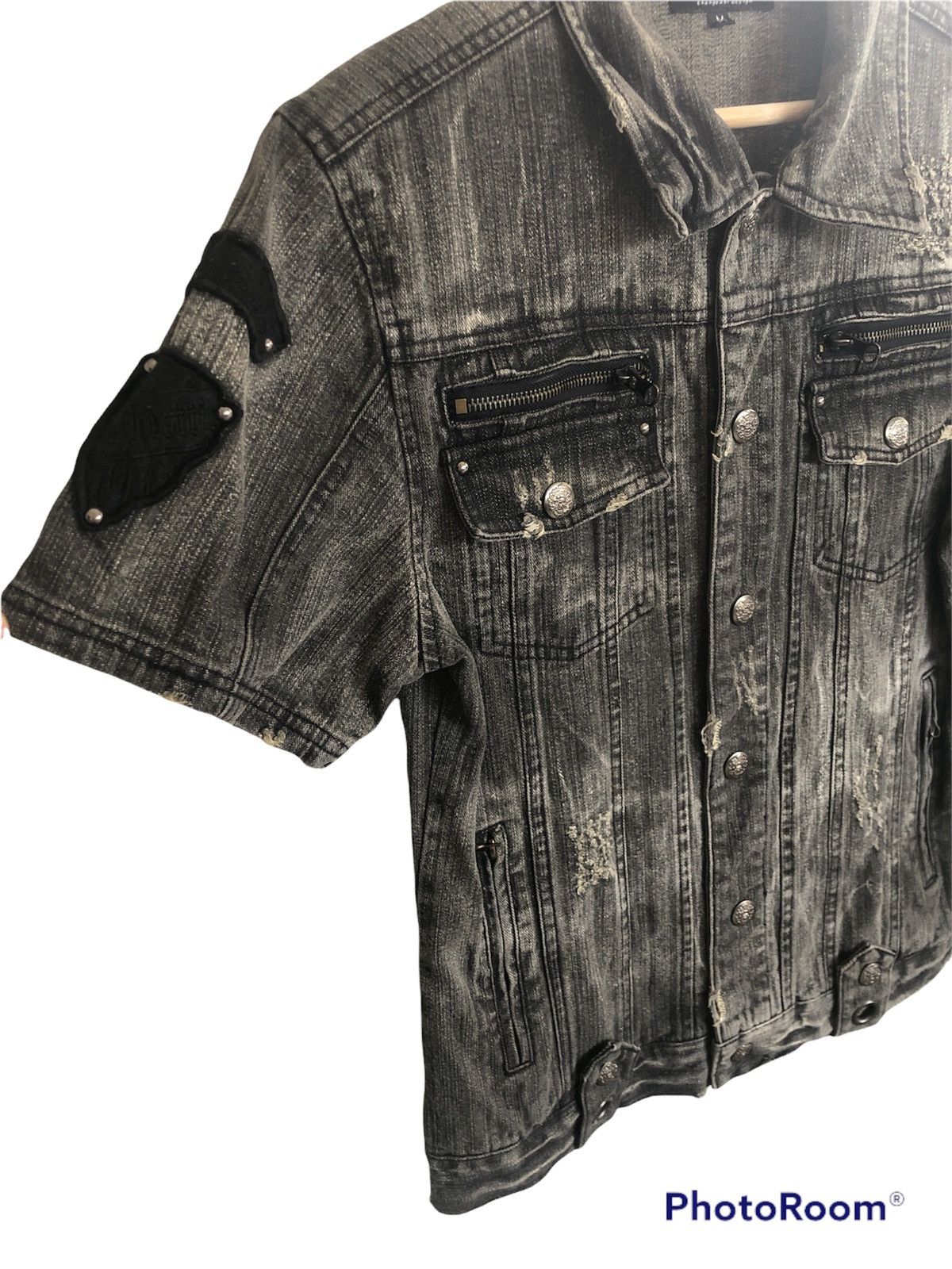 In The Attic In The Attic Distressed Denim Punk Style button up Size US M / EU 48-50 / 2 - 3 Thumbnail