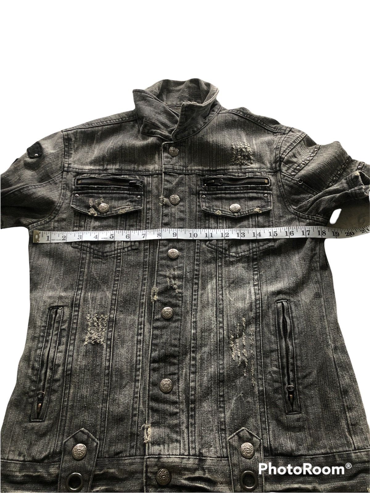 In The Attic In The Attic Distressed Denim Punk Style button up Size US M / EU 48-50 / 2 - 12 Thumbnail