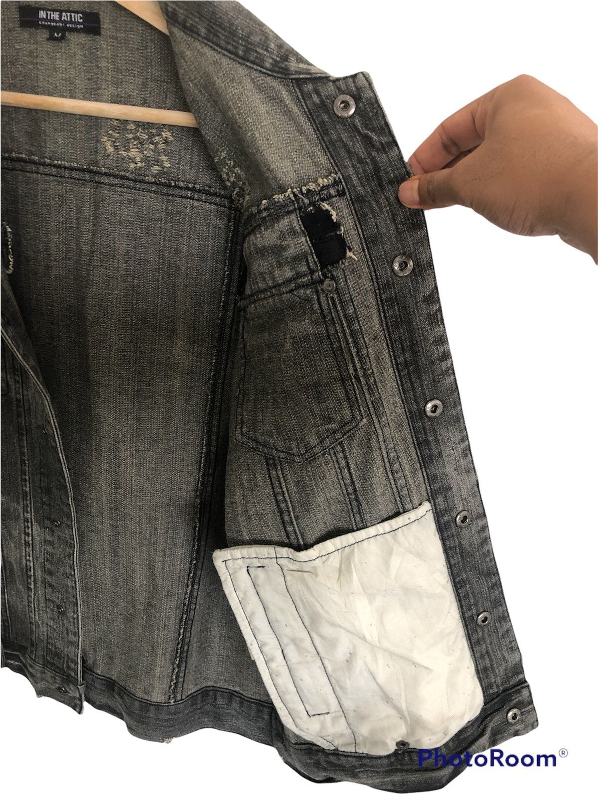 In The Attic In The Attic Distressed Denim Punk Style button up Size US M / EU 48-50 / 2 - 6 Thumbnail