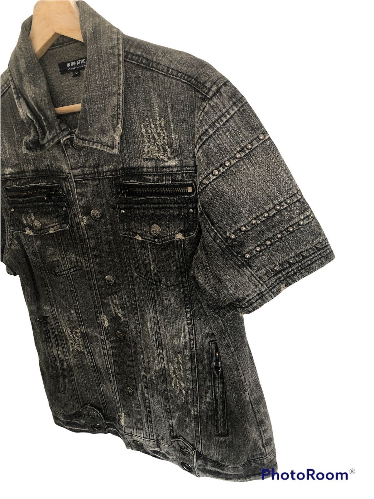 In The Attic In The Attic Distressed Denim Punk Style button up Size US M / EU 48-50 / 2 - 4 Thumbnail