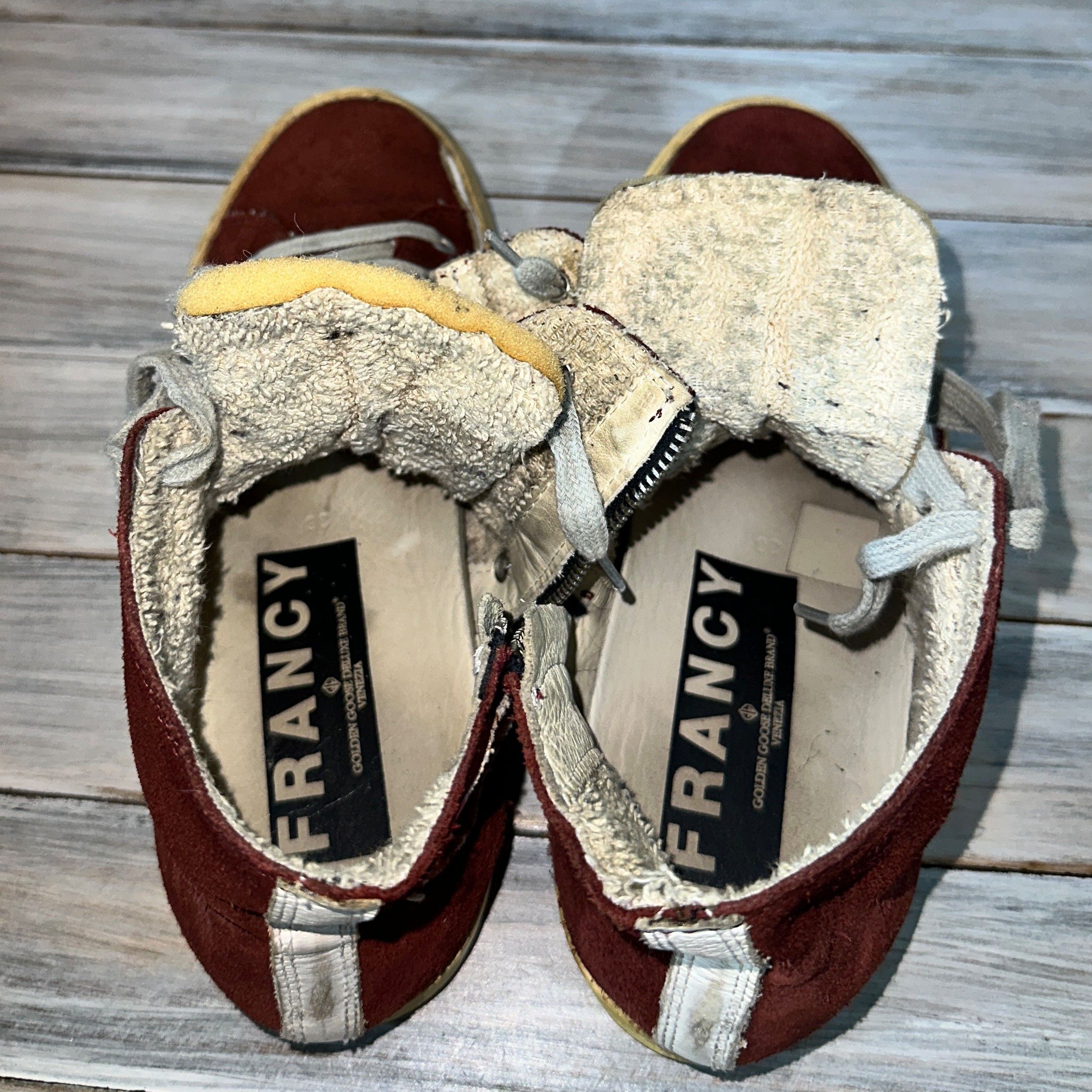 DELUXE × Golden Goose Golden Goose Deluxe Brand Francy Burgundy Sneakers Luxury Size US 8 / IT 38 - 23 Thumbnail