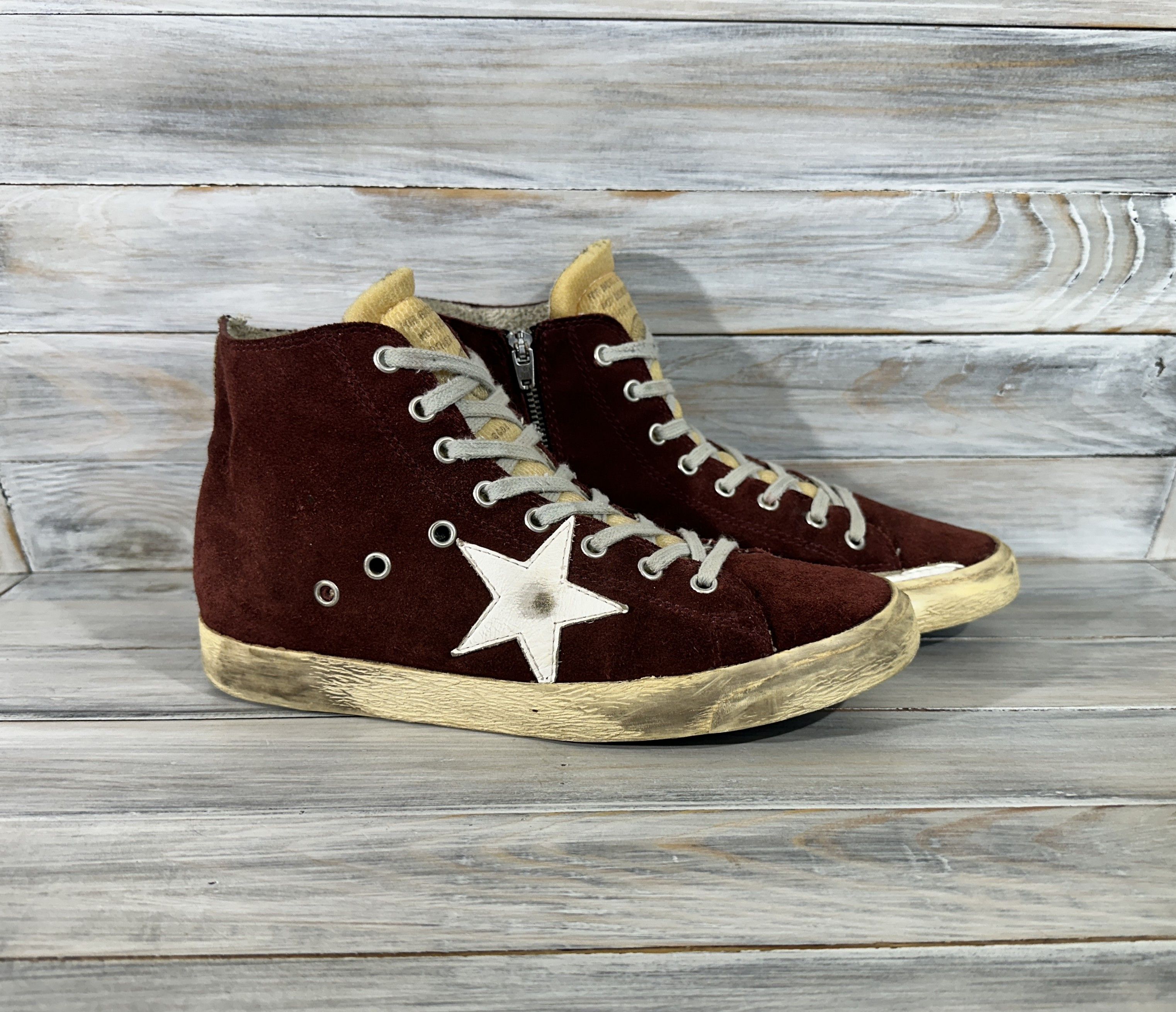DELUXE × Golden Goose Golden Goose Deluxe Brand Francy Burgundy Sneakers Luxury Size US 8 / IT 38 - 14 Thumbnail