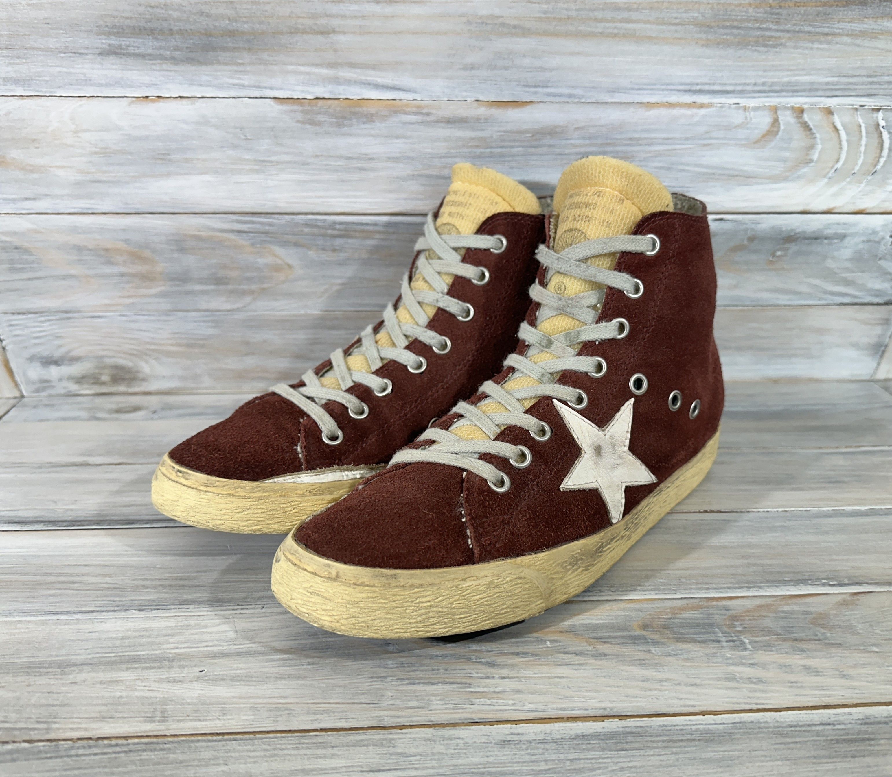 DELUXE × Golden Goose Golden Goose Deluxe Brand Francy Burgundy Sneakers Luxury Size US 8 / IT 38 - 17 Thumbnail